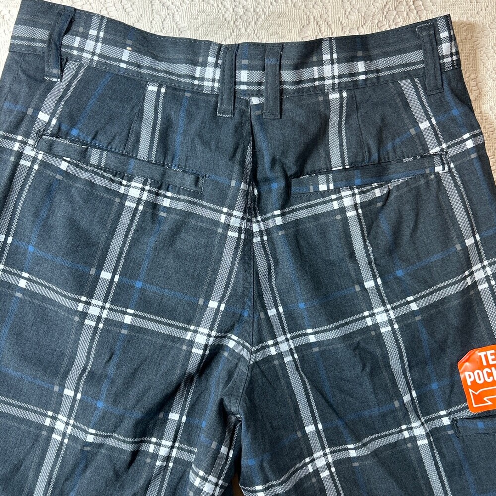 Urban Pipeline Men's Chino Shorts Size 30 Grey Plaid Max Flex Shorts Golf Flat - Picture 15 of 16